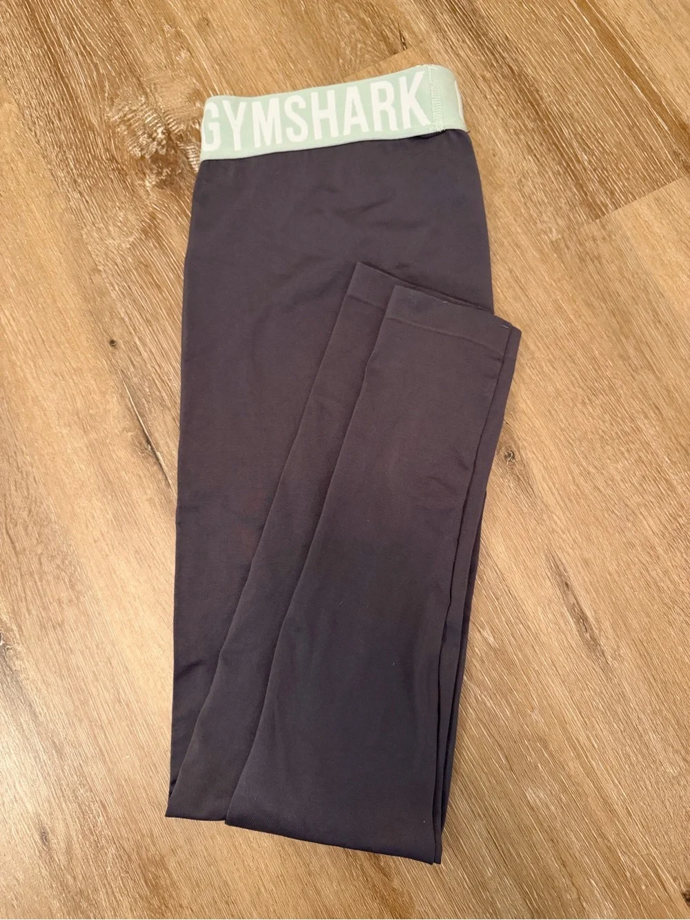 Gymshark Grey Leggings with Mint Logo Waistband